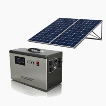 Small home stand alone solar kit generator with panel and blub